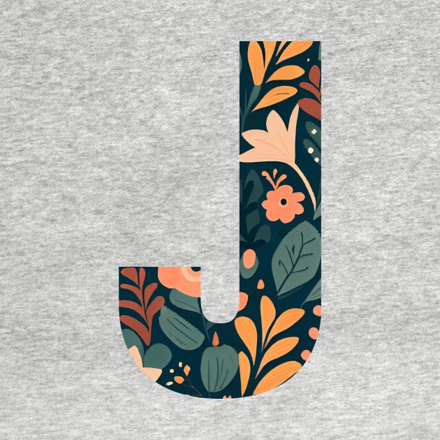 Whimsical Floral Letter J by BotanicalWoe